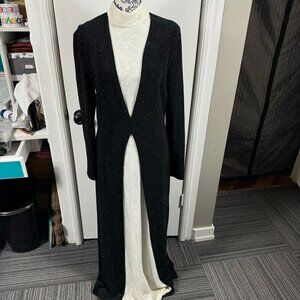 Vintage Scott McClintock black and white sparkly maxi high neck dress